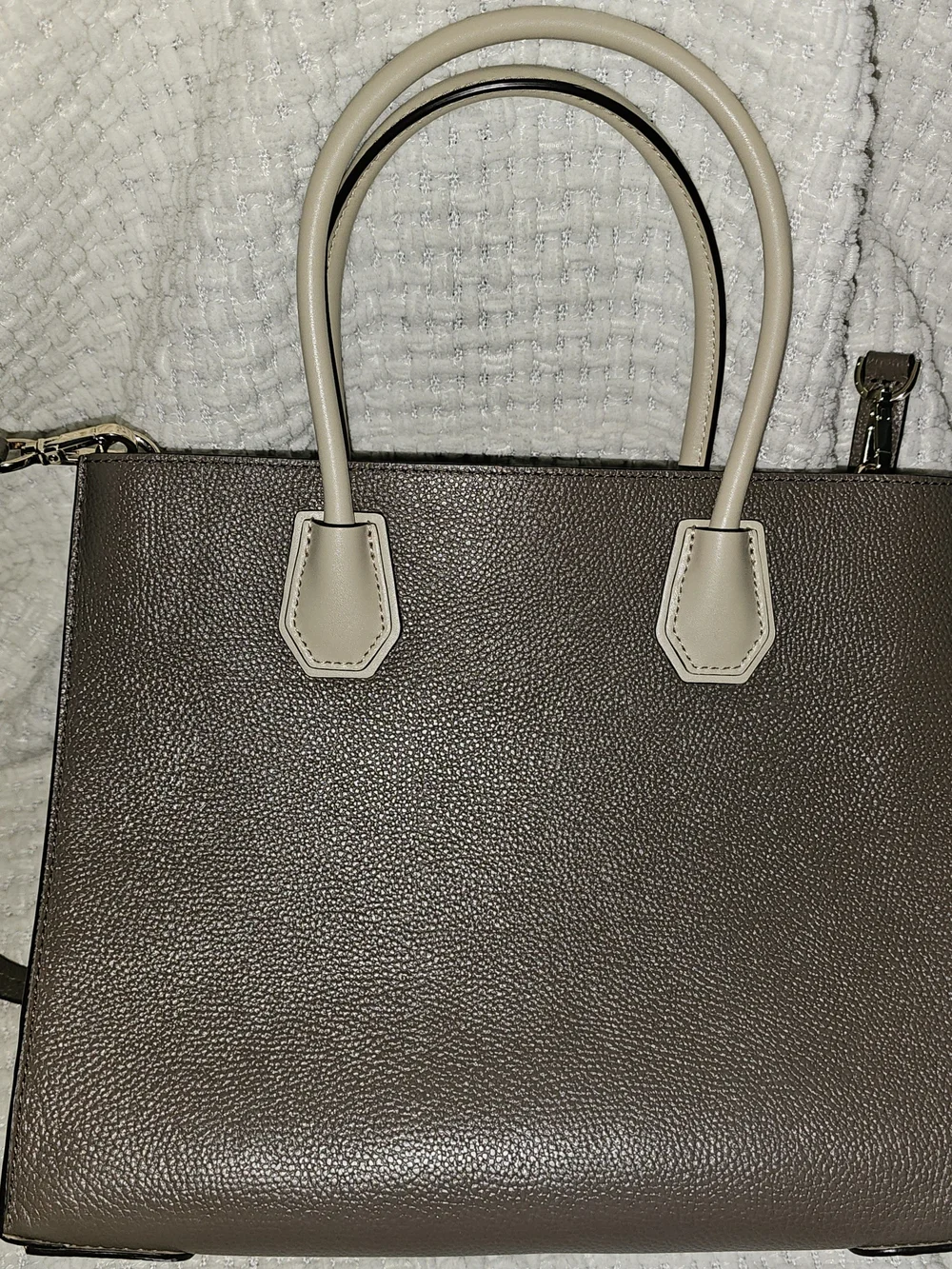 Michael Kors Mercer Medium Two-Tone Leather Satchel Purse